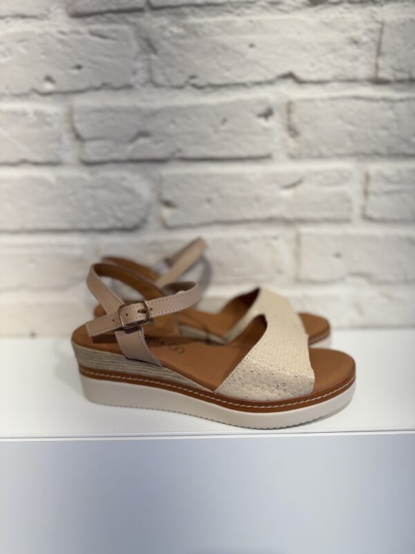 Sandale compensée Carla Beige Eva Frutos